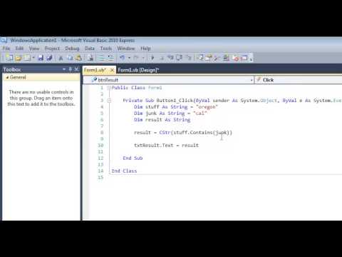 Contains and IndexOf String Functions - VB .Net
