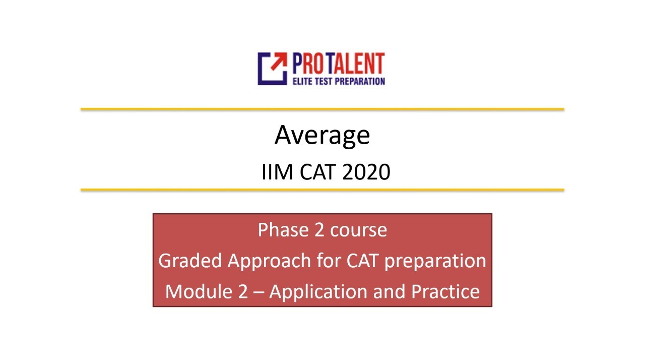 Averages Application & Approaches for CAT 2020 YouTube