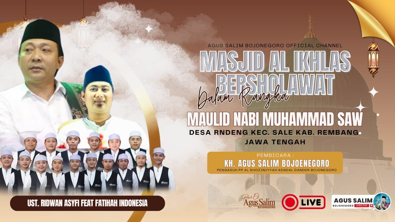 🟠 LIVE RENDENG NGAJI DAN SHOLAWAT | KH. AGUS SALIM BOJONEGORO | UST. RIDWAN ASYFI FATIHAH INDONESIA