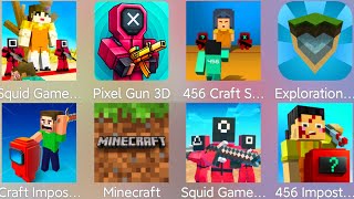 오징어 게임 456 크래프트, 픽셀 건 3D, 마인크래프트, 456 임포스터 생존, 임포스터 제작, 탐험 크래프트.. screenshot 1