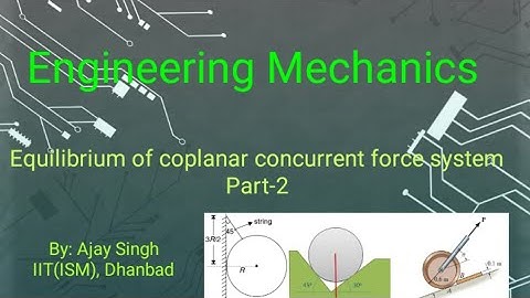 L2||Engineering mechanics||Equilibrium of coplanar concurrent force system||by Ajay Singh||Part 2