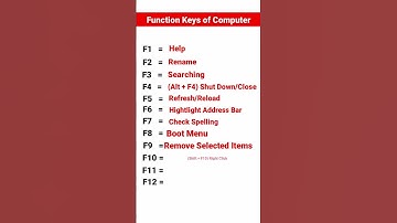 Function Keys of Computer #shorts #function #keyboard #key #computer #pc #laptop #how