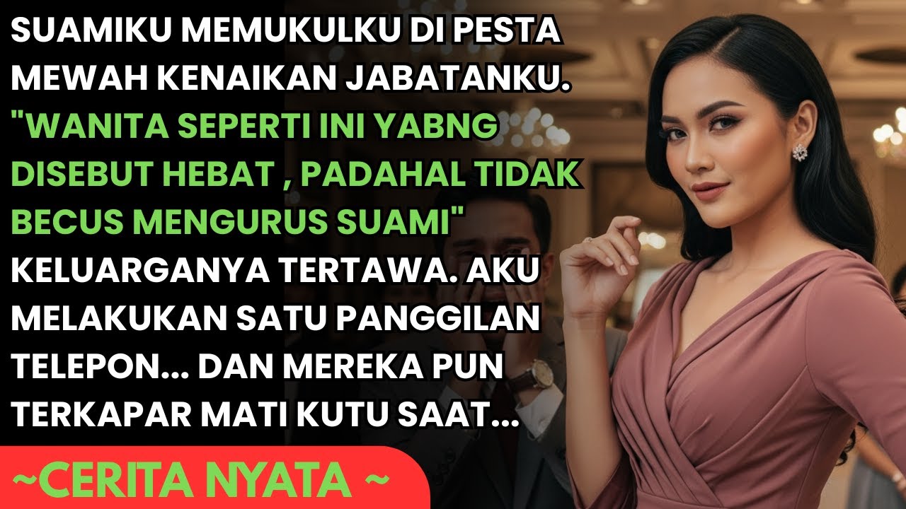 SUAMI TAMPARKU DI PESTA KENAIKAN JABATANKU, KELUARGANYA TERTAWAKANKU- KUBUAT 1 PANGGILAN DIA SYOK..