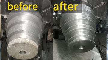 how to make headstock pulli part of lathe machine hi class#technology #machinelearning #machine