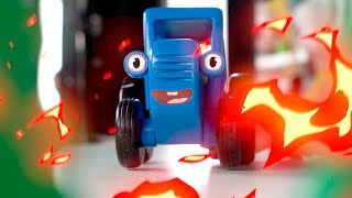 Пожар в лесу - Синий трактор спасает зверей и животных - Поиграйка для детей