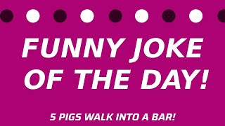 Funny JOKE Of The Day! 5 PIGS Walk Into a Bar!! OINK OINK!