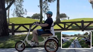 This Recumbent E Trike is AMAZING! Unique Seat & Incredible Comfort on this Electric Tricycle