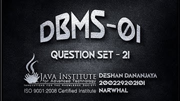 Question Set 21 | Database Management System | Java institute for Advanced Technology.