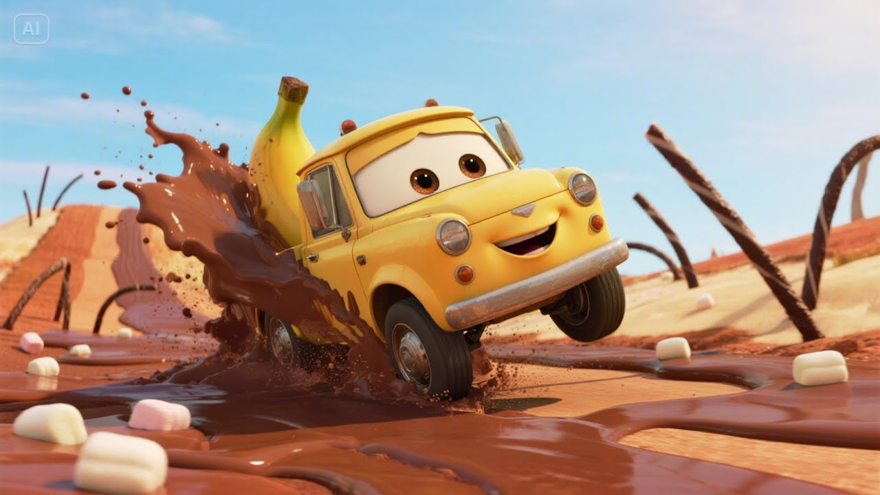 Blaze & the Banana Truck Race to the Jellybean Hills | Sweet Adventure Song for Kids Vehicle Rhyme