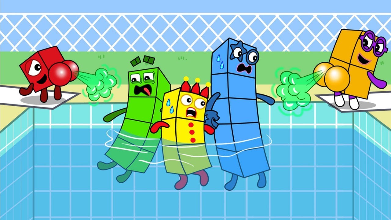 Numberblocks 1 2 At The Swimming Pool BUT TRY NOT TO LAUGH ...