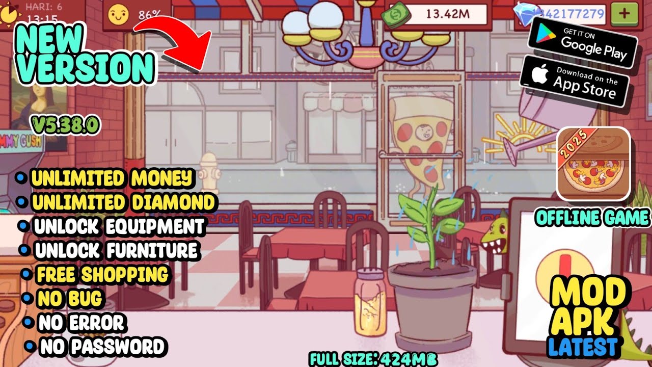 GOOD PIZZA, GREAT PIZZA MOD APK TERBARU 2025‼️VERSI 5.38.0 - Unlimited money & no password 