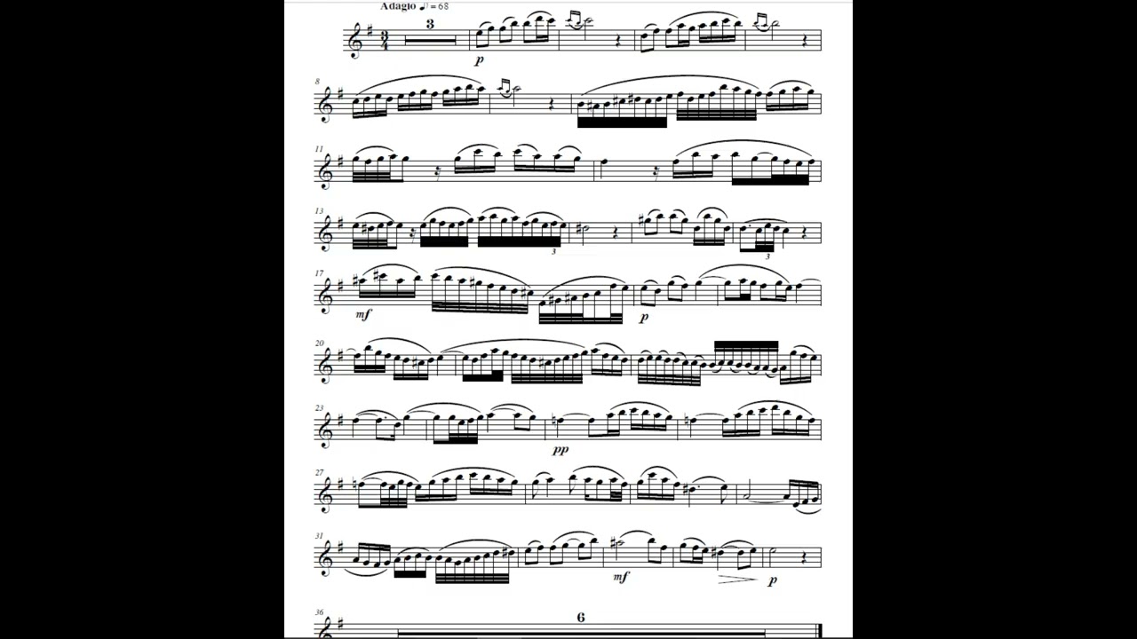 Alessandro Marcello-Oboe Concerto(2. Adagio) per Clarinetto e Chitarra con partitura