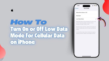 How to Turn On or Off Low Data Mode for Cellular Data on iPhone