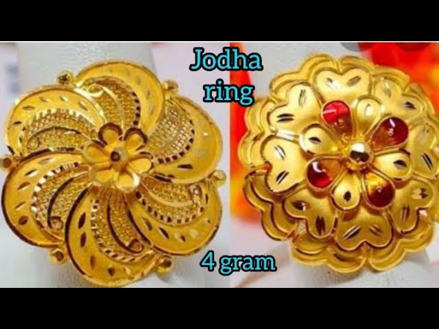 Beautiful gold jodha ring designs for women || Umbrella ring latest designs  2024. - YouTube