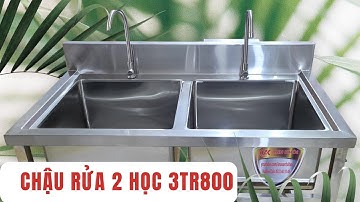 CHẬU RỬA CÔNG NGHIỆP 2 HỌC - INOX ANH KHÔI