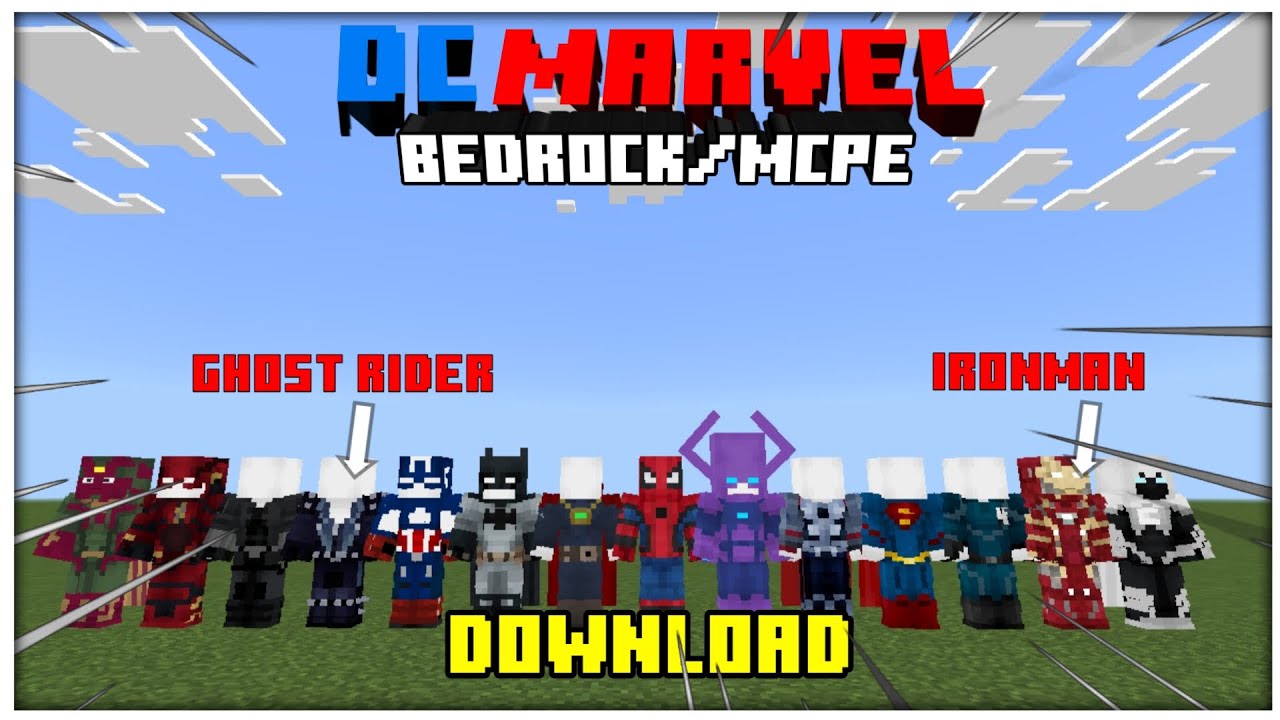 🔥 Minecraft PE/Bedrock Marvel & DC Mod Download – Become Superheroes ...