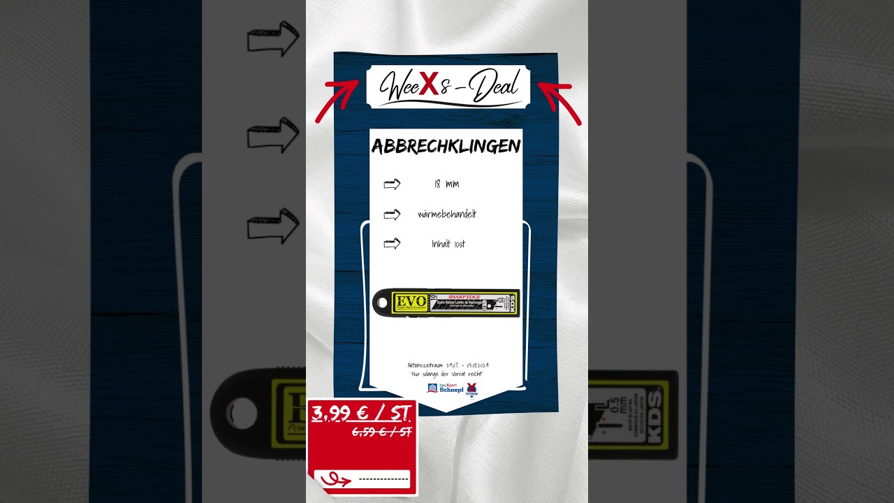 Cutterklingen "Wee❌s-Deal" (KW31) | Bau❌pert Schnepf