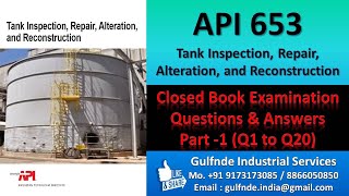 API 653 II Closed Book Exam II Part 1 II Questions & Answers