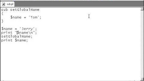 VTC Player   Perl Fundamentals, Variable scope