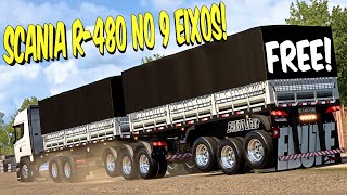 SCANIA R-480 RONCO DIRETO NO BI TREM 3X3 ARQUEADO - ETS 2 1 49 MODS