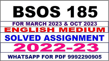 bsos 185 solved assignment 2022-23 in english | bsos 185 solved assignment 2022-23 | bsos 185 2023