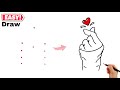 Bts heart hand drawing  tumblr korean heart drawing  bts