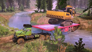 EXTREME! Massive Excavator Transport SURVIVES Dangerous River Water