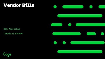 Sage Accounting - Vendor Bills (Canada)
