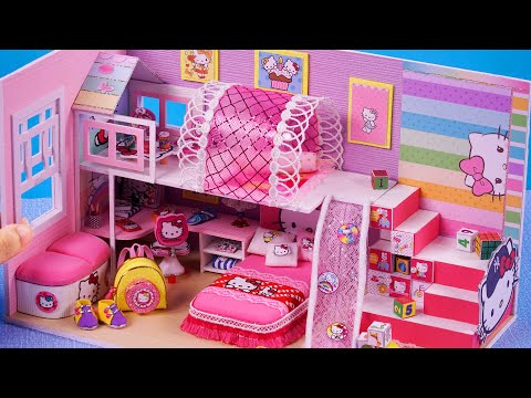 DIY miniature Dollhouse~ Hello Kitty Room Decor ~ 미니어쳐 헬로 키티 인형집 만들기