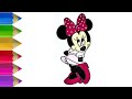 How to draw Minnie mouse fabulous and pretty | drawing and colouring for kids #art #drawing #learn