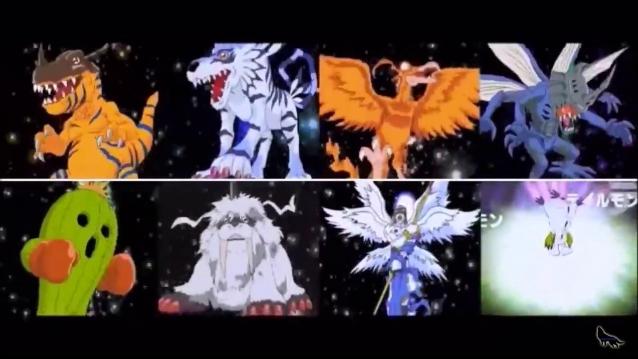 Digimon Adventure 01 digivolutions rookie-mega! - YouTube