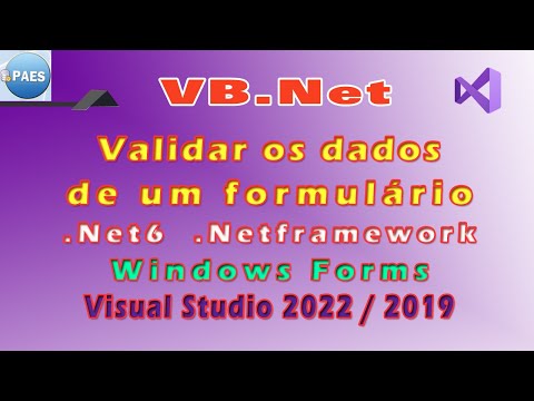 Validando os dados de um formulário com VB.Net. Visual Studio 2022 / 2019