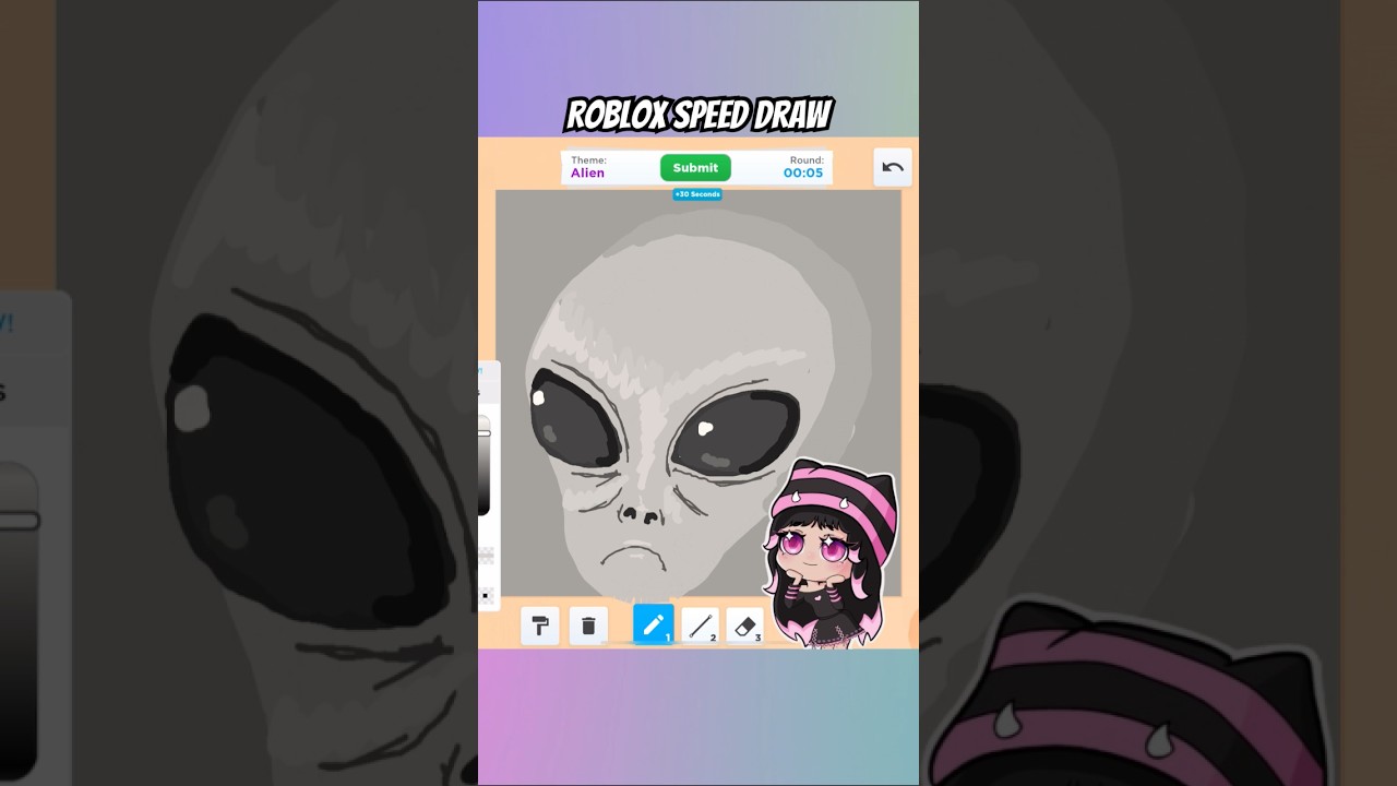 Drawing an alien in Roblox Speed Draw #robloxshorts #roblox