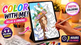 Coloring Pages for Adults Beautiful Girl Birds Digital Coloring