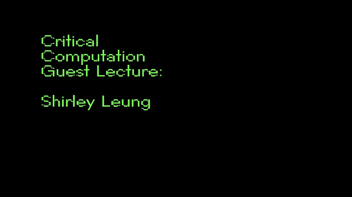 Critical Computation 7.2: Shirley Leung - Guest Le...
