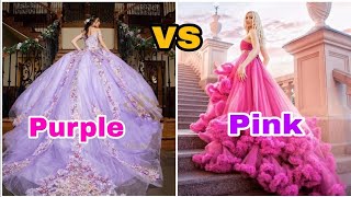 Purple 💜 vs Pink 💕Dress👗pink vs purplechallenge