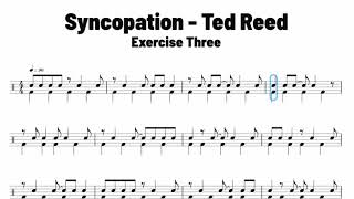 Syncopation by Ted Reed • Exercise Three • Page 40 • ♩ = 90 BPM