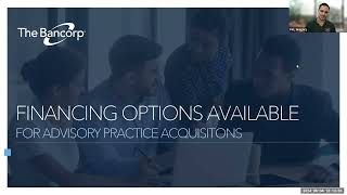 WEBINAR SERIES: BEYOND THE DEAL: STRUCTURING AND FINANCING AN ADVISORY PRACTICE ACQUISITION