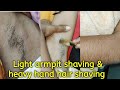 Light Armpit Shaving Heavy Hand Hair Shaving By Straight Razor House Wife Underarms Shaving