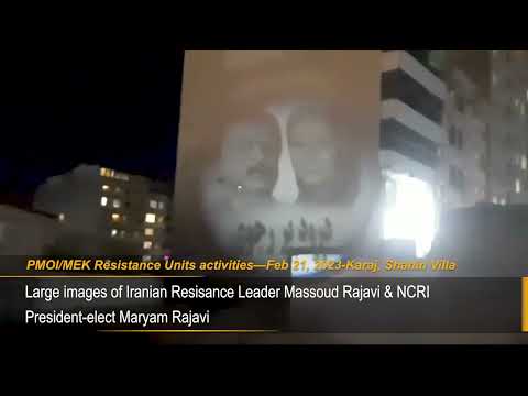 MEK Resistance units project images of Massoud and Maryam Rajavi in Karaj