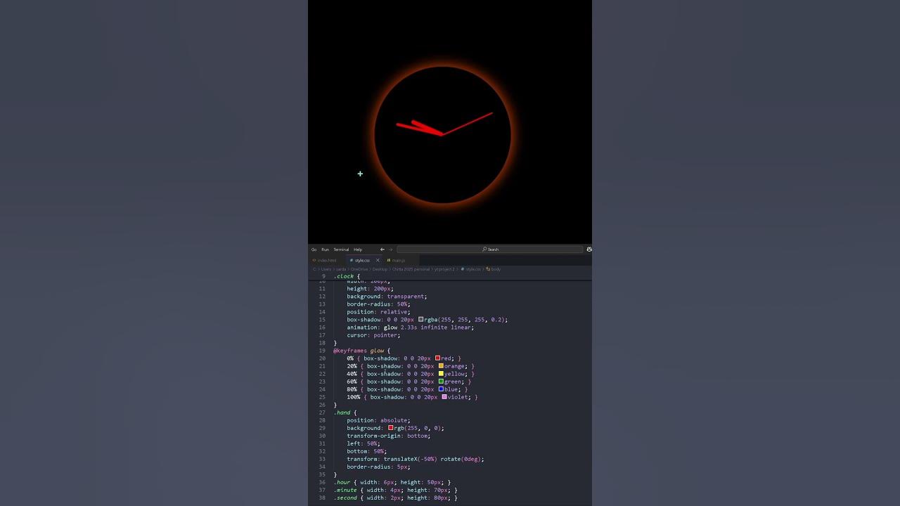 how to create an analog clock | clock using html css js | #viralshorts ...