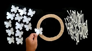 DIY Earbuds & Paper Butterfly Craft For Home Decoration | @Craftleochannel