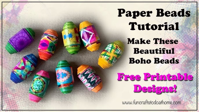 BoHo Paper Beads - Hot Colours - Free Printables! Make These Paper Beads With Me. - YouTube boho-paper-beads-hot-colours-free-printables-make-these-paper-beads-with-me-youtube