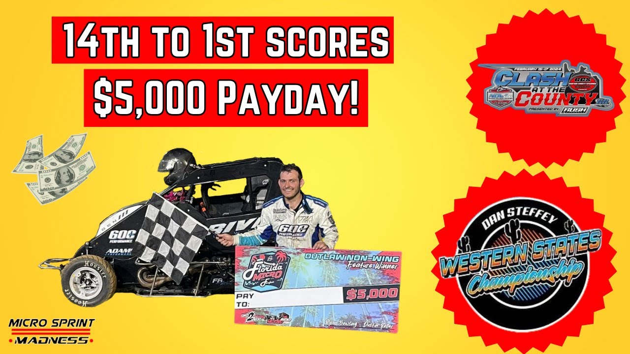 14th to 1st to score $5,000! Plus big micro sprint races coming up soon ...