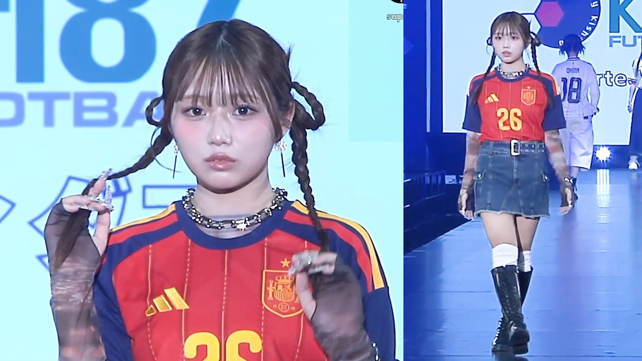 辻ちゃん長女・希空、サッカースペイン代表ユニまといランウェイ