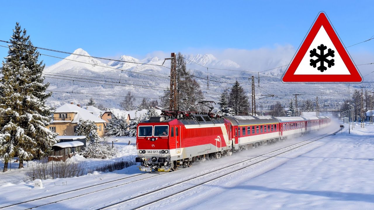Vonatok a havas tájban Észak-Szlovákiában