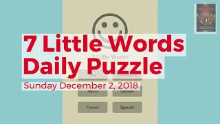 7 Little Words Daily Puzzle December 2 2018