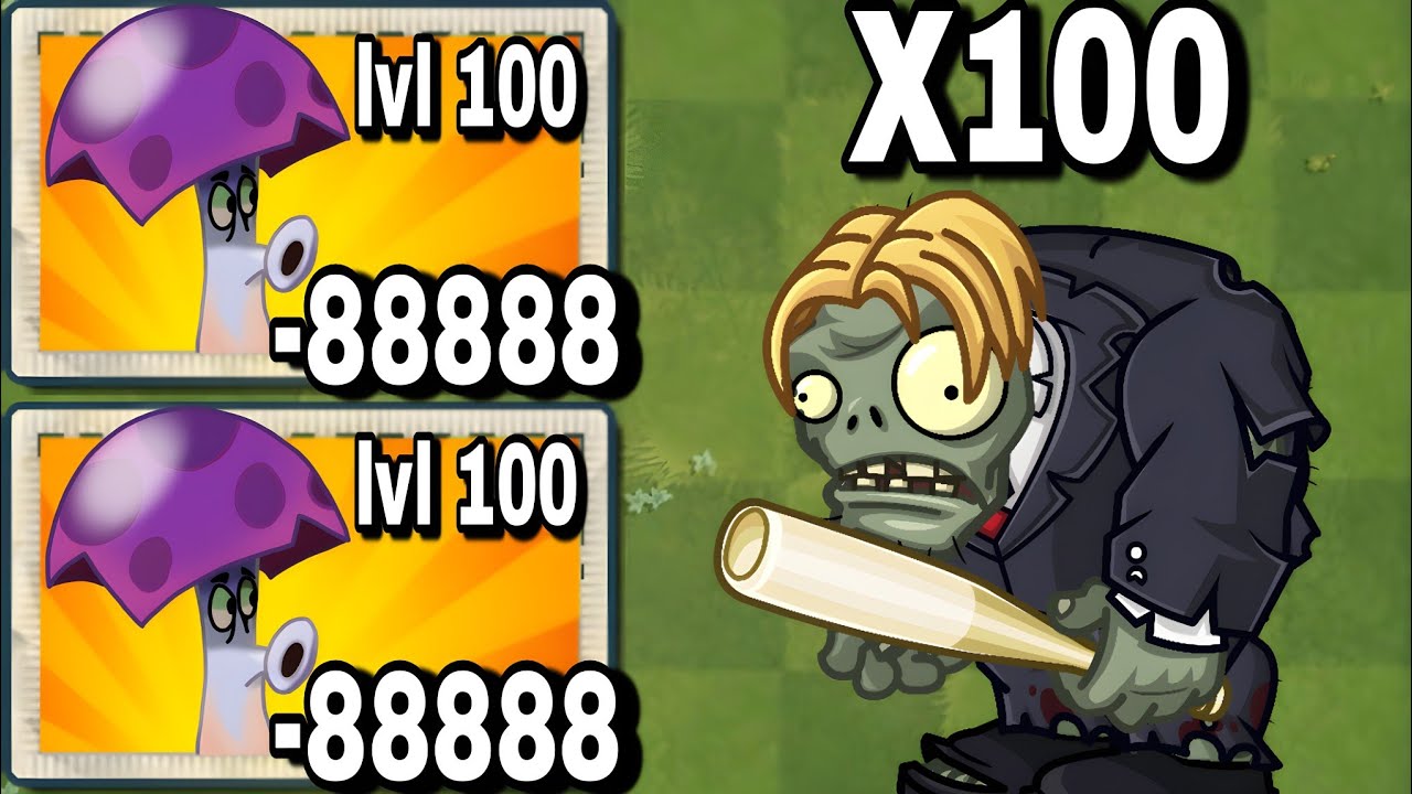 Pvz2 Tournament - Scaredy Shroom level max vs Team zombies - YouTube