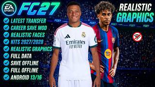 FIFA 16 MOBILE MOD FC 27 ANDROID OFFLINE CAREER MODE UPDATE LATEST TRANSFERS KITS 26/27 REAL FACES screenshot 3