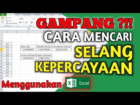 ANTI RIBET !?  MENCARI SELANG KEPERCAYAAN (Confidence Interval) - MENGGUNAKAN EXCEL